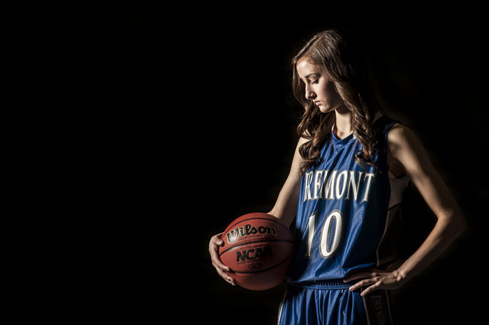 Fremont High's Shelbee Molen poses for a portrait in the school gym on Wednesday, March 19, 2014.